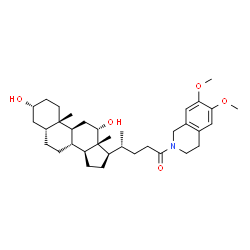 ChemSpider 2D Image | (3alpha,5beta,12alpha)-24-(6,7-Dimethoxy-3,4-dihydro-2(1H)-isoquinolinyl)-3,12-dihydroxycholan-24-one | C35H53NO5