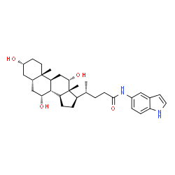 ChemSpider 2D Image | (3alpha,5beta,7alpha,8xi,12alpha)-3,7,12-Trihydroxy-N-(1H-indol-5-yl)cholan-24-amide | C32H46N2O4