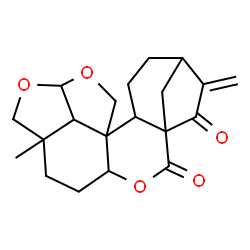 ChemSpider 2D Image | 14-Methyl-6-methylene-10,16,18-trioxahexacyclo[12.5.1.1~5,8~.0~1,11~.0~2,8~.0~17,20~]henicosane-7,9-dione | C20H24O5