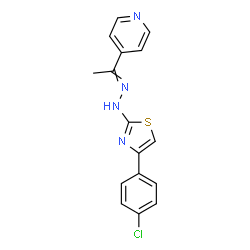 ChemSpider 2D Image | 4-{N-[4-(4-Chlorophenyl)-1,3-thiazol-2-yl]ethanehydrazonoyl}pyridine | C16H13ClN4S