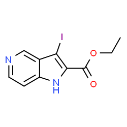 ChemSpider 2D Image | Ethyl 3-iodo-1H-pyrrolo[3,2-c]pyridine-2-carboxylate | C10H9IN2O2