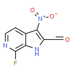 ChemSpider 2D Image | 7-Fluoro-3-nitro-1H-pyrrolo[2,3-c]pyridine-2-carbaldehyde | C8H4FN3O3