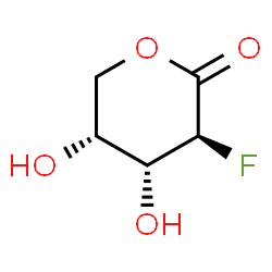 ChemSpider 2D Image | (3S,4R,5R)-3-Fluoro-4,5-dihydroxytetrahydro-2H-pyran-2-one | C5H7FO4