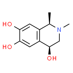 ChemSpider 2D Image | (1R,4S)-1,2-Dimethyl-1,2,3,4-tetrahydro-4,6,7-isoquinolinetriol | C11H15NO3