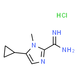 ChemSpider 2D Image | 5-cyclopropyl-1-methyl-1H-imidazole-2-carboximidamide hydrochloride | C8H13ClN4