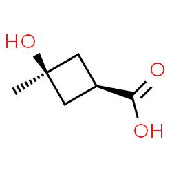 ChemSpider 2D Image | cis-3-Hydroxy-3-methylcyclobutanecarboxylic acid | C6H10O3