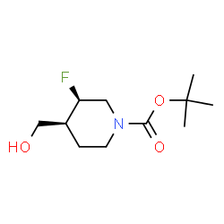 ChemSpider 2D Image | tert-Butyl (3R,4S)-3-fluoro-4-(hydroxymethyl)piperidine-1-carboxylate | C11H20FNO3