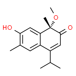 ChemSpider 2D Image | (1S)-7-Hydroxy-4-isopropyl-1-methoxy-1,6-dimethyl-2(1H)-naphthalenone | C16H20O3