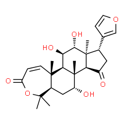 ChemSpider 2D Image | (5aR,5bR,6R,7R,7aS,8S,10aS,10bR,11R,12aR)-8-(3-Furyl)-6,7,11-trihydroxy-1,1,5a,7a,10b-pentamethyl-5a,5b,6,7,7a,8,9,10a,10b,11,12,12a-dodecahydro-1H-cyclopenta[5,6]naphtho[2,1-c]oxepine-3,10-dione | C26H34O7