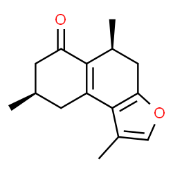 ChemSpider 2D Image | (5S,8R)-1,5,8-Trimethyl-5,7,8,9-tetrahydronaphtho[2,1-b]furan-6(4H)-one | C15H18O2