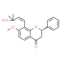 ChemSpider 2D Image | (2S)-8-[(1Z)-3-Hydroxy-3-methyl-1-buten-1-yl]-7-methoxy-2-phenyl-2,3-dihydro-4H-chromen-4-one | C21H22O4