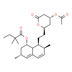 ChemSpider 2D Image | (1S,3R,7S,8S)-8-{2-[(2R,4R)-4-Acetoxy-6-oxotetrahydro-2H-pyran-2-yl]ethyl}-3,7-dimethyl-1,2,3,7,8,8a-hexahydro-1-naphthalenyl 2,2-dimethylbutanoate | C27H40O6