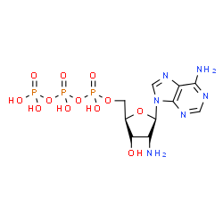 ChemSpider 2D Image | 2'-Amino-2'-deoxyadenosine 5'-(tetrahydrogen triphosphate) | C10H17N6O12P3