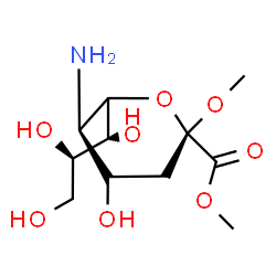 ChemSpider 2D Image | Dimethyl 5-amino-3,5-dideoxy-6-[(1R,2R)-1,2,3-trihydroxypropyl]-alpha-L-threo-hex-2-ulopyranosidonate | C11H21NO8
