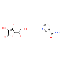 ChemSpider 2D Image | Nicotinamide - (5R)-5-(1,2-dihydroxyethyl)-3,4-dihydroxy-2(5H)-furanone (1:1) | C12H14N2O7