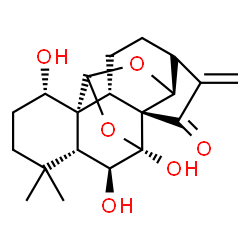 ChemSpider 2D Image | (1alpha,5beta,6beta,7beta,8alpha,9beta,10alpha,14S,20S)-1,6,7-Trihydroxy-7,20:14,20-diepoxykaur-16-en-15-one | C20H26O6