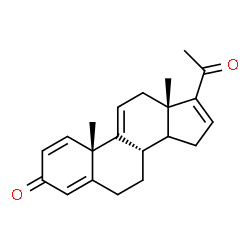 ChemSpider 2D Image | (14xi)-Pregna-1,4,9(11),16-tetraene-3,20-dione | C21H24O2