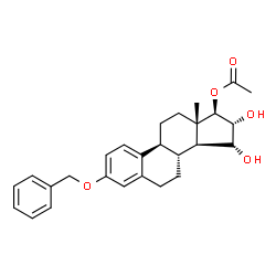ChemSpider 2D Image | (15alpha,16alpha,17beta)-3-(Benzyloxy)-15,16-dihydroxyestra-1(10),2,4-trien-17-yl acetate | C27H32O5