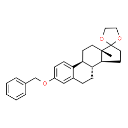 ChemSpider 2D Image | (8R,9S,13S,14S)-3-(Benzyloxy)-13-methyl-6,7,8,9,11,12,13,14,15,16-decahydrospiro[cyclopenta[a]phenanthrene-17,2'-[1,3]dioxolane] | C27H32O3