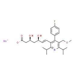 ChemSpider 2D Image | Sodium (3S,5R,6E)-7-[4-(4-fluorophenyl)-2,6-diisopropyl-5-(methoxymethyl)-3-pyridinyl]-3,5-dihydroxy-6-heptenoate | C26H33FNNaO5