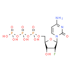 ChemSpider 2D Image | 2'-Deoxy-2'-fluorocytidine 5'-(tetrahydrogen triphosphate) | C9H15FN3O13P3