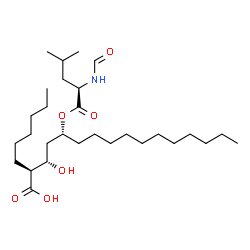 ChemSpider 2D Image | (2S,3S,5R)-5-[(N-Formyl-D-leucyl)oxy]-2-hexyl-3-hydroxyhexadecanoic acid | C29H55NO6