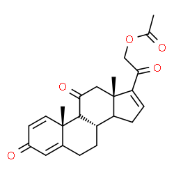 ChemSpider 2D Image | (9xi,14xi)-3,11,20-Trioxopregna-1,4,16-trien-21-yl acetate | C23H26O5