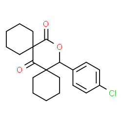 ChemSpider 2D Image | 16-(4-Chlorophenyl)-15-oxadispiro[5.1.5.3]hexadecane-7,14-dione | C21H25ClO3