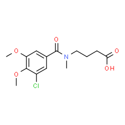 ChemSpider 2D Image | 4-[(3-Chloro-4,5-dimethoxybenzoyl)(methyl)amino]butanoic acid | C14H18ClNO5