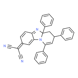 ChemSpider 2D Image | (1,3,4a-Triphenyl-4,4a-dihydropyrido[1,2-a]benzimidazol-8(3H)-ylidene)malononitrile | C32H22N4