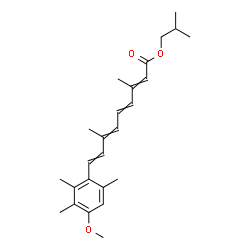 ChemSpider 2D Image | Isobutyl 9-(4-methoxy-2,3,6-trimethylphenyl)-3,7-dimethyl-2,4,6,8-nonatetraenoate | C25H34O3