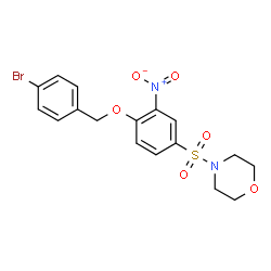 ChemSpider 2D Image | 4-({4-[(4-Bromobenzyl)oxy]-3-nitrophenyl}sulfonyl)morpholine | C17H17BrN2O6S