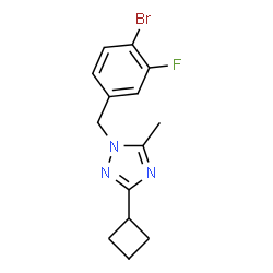 ChemSpider 2D Image | 1-(4-Bromo-3-fluorobenzyl)-3-cyclobutyl-5-methyl-1H-1,2,4-triazole | C14H15BrFN3