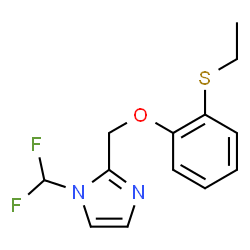 ChemSpider 2D Image | 1-(Difluoromethyl)-2-{[2-(ethylsulfanyl)phenoxy]methyl}-1H-imidazole | C13H14F2N2OS