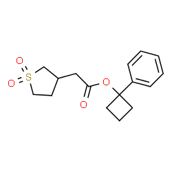 ChemSpider 2D Image | 1-Phenylcyclobutyl (1,1-dioxidotetrahydro-3-thiophenyl)acetate | C16H20O4S