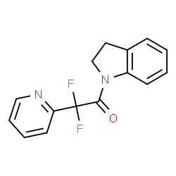 ChemSpider 2D Image | 1-(2,3-Dihydro-1H-indol-1-yl)-2,2-difluoro-2-(2-pyridinyl)ethanone | C15H12F2N2O