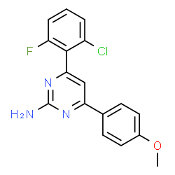 ChemSpider 2D Image | 4-(2-Chloro-6-fluorophenyl)-6-(4-methoxyphenyl)-2-pyrimidinamine | C17H13ClFN3O
