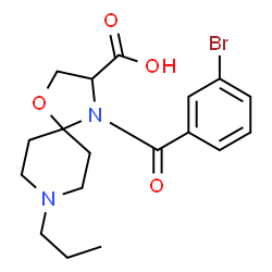 ChemSpider 2D Image | 4-(3-Bromobenzoyl)-8-propyl-1-oxa-4,8-diazaspiro[4.5]decane-3-carboxylic acid | C18H23BrN2O4