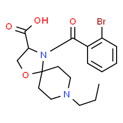 ChemSpider 2D Image | 4-(2-Bromobenzoyl)-8-propyl-1-oxa-4,8-diazaspiro[4.5]decane-3-carboxylic acid | C18H23BrN2O4