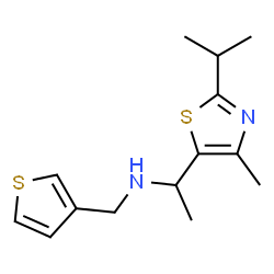 ChemSpider 2D Image | 1-(2-Isopropyl-4-methyl-1,3-thiazol-5-yl)-N-(3-thienylmethyl)ethanamine | C14H20N2S2