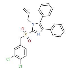 ChemSpider 2D Image | 1-Allyl-2-[(3,4-dichlorobenzyl)sulfonyl]-4,5-diphenyl-1H-imidazole | C25H20Cl2N2O2S
