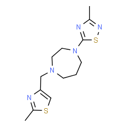 ChemSpider 2D Image | 1-(3-Methyl-1,2,4-thiadiazol-5-yl)-4-[(2-methyl-1,3-thiazol-4-yl)methyl]-1,4-diazepane | C13H19N5S2