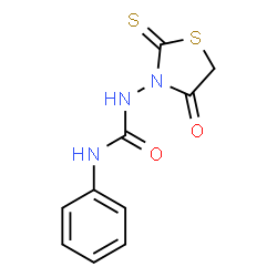ChemSpider 2D Image | 1-(4-Oxo-2-thioxo-1,3-thiazolidin-3-yl)-3-phenylurea | C10H9N3O2S2
