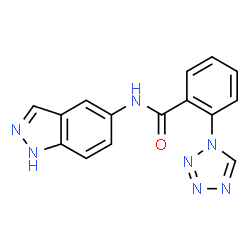 ChemSpider 2D Image | N-(1H-Indazol-5-yl)-2-(1H-tetrazol-1-yl)benzamide | C15H11N7O