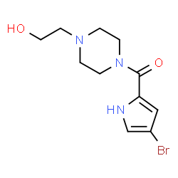 ChemSpider 2D Image | (4-Bromo-1H-pyrrol-2-yl)[4-(2-hydroxyethyl)-1-piperazinyl]methanone | C11H16BrN3O2