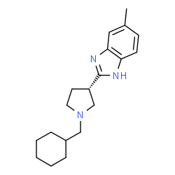 ChemSpider 2D Image | 2-[(3S)-1-(Cyclohexylmethyl)-3-pyrrolidinyl]-5-methyl-1H-benzimidazole | C19H27N3