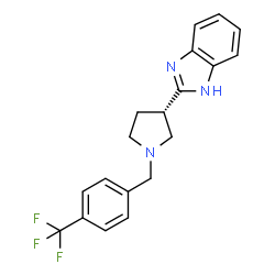 ChemSpider 2D Image | 2-{(3S)-1-[4-(Trifluoromethyl)benzyl]-3-pyrrolidinyl}-1H-benzimidazole | C19H18F3N3