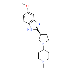 ChemSpider 2D Image | 5-Methoxy-2-[(3S)-1-(1-methyl-4-piperidinyl)-3-pyrrolidinyl]-1H-benzimidazole | C18H26N4O