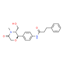 ChemSpider 2D Image | N-{4-[(2R,3R)-3-(Hydroxymethyl)-4-methyl-5-oxo-2-morpholinyl]phenyl}-3-phenylpropanamide | C21H24N2O4