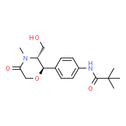ChemSpider 2D Image | N-{4-[(2R,3R)-3-(Hydroxymethyl)-4-methyl-5-oxo-2-morpholinyl]phenyl}-2,2-dimethylpropanamide | C17H24N2O4